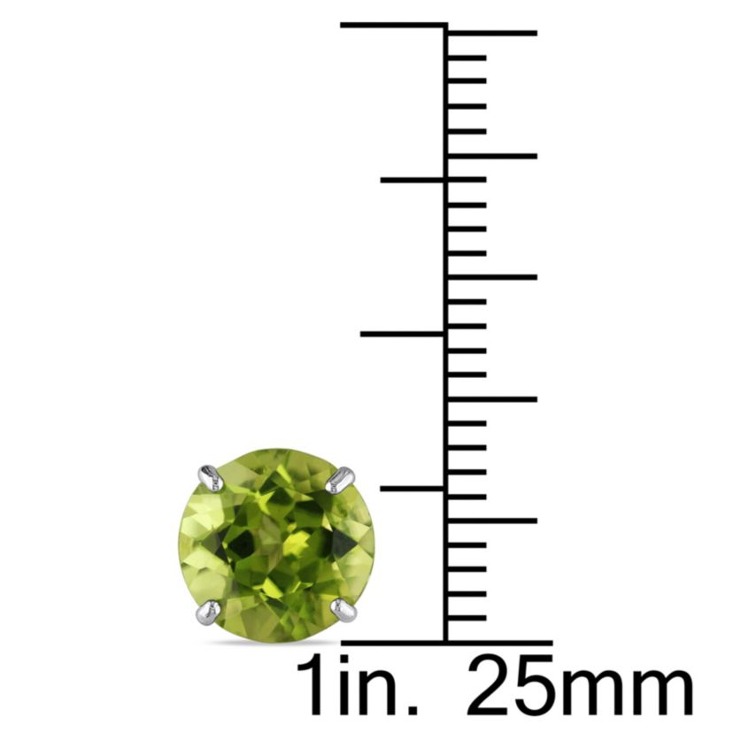 Peridot Post Earrings in 14K White Gold