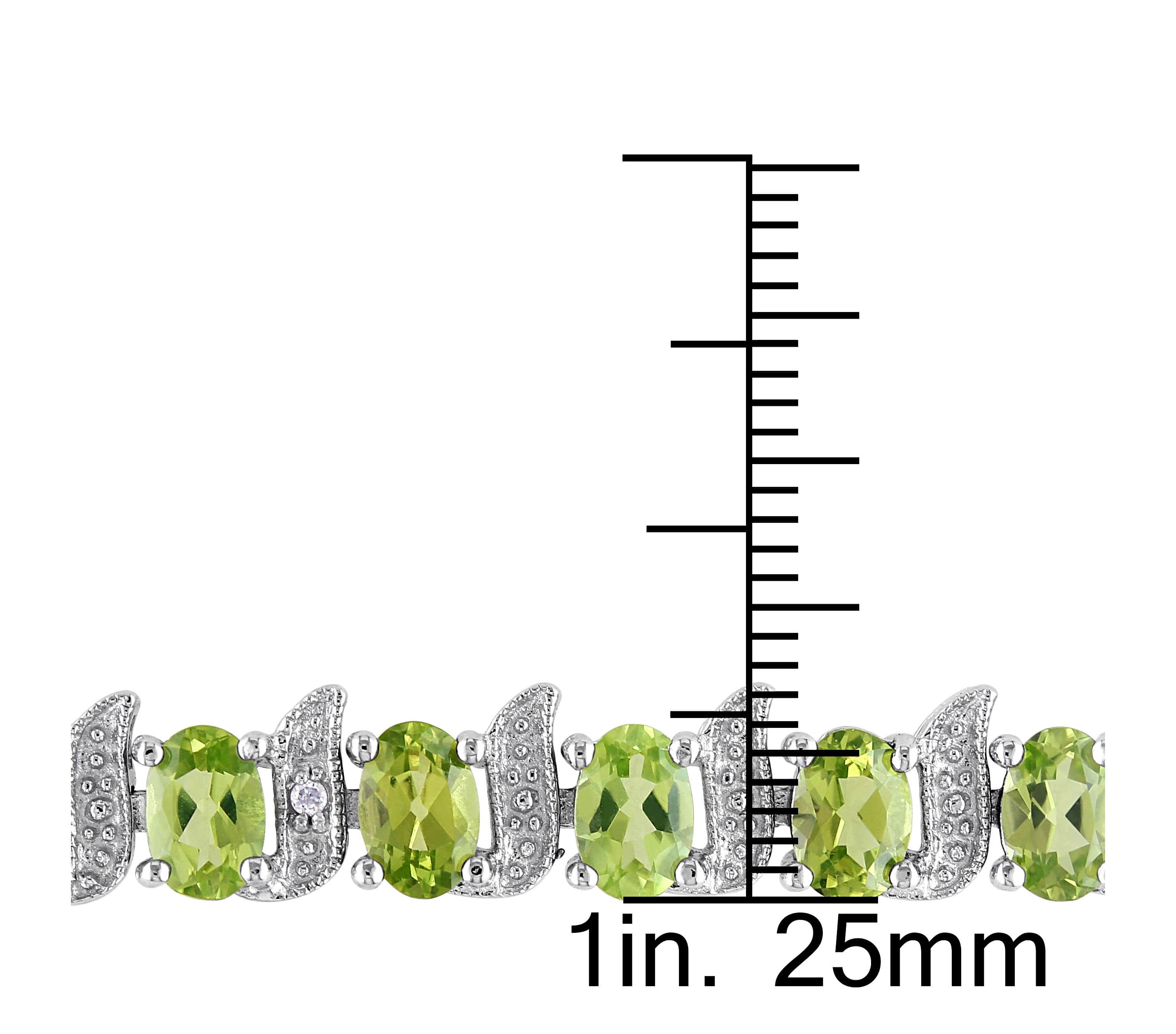 Peridot & Diamond Bracelet in Sterling Silver