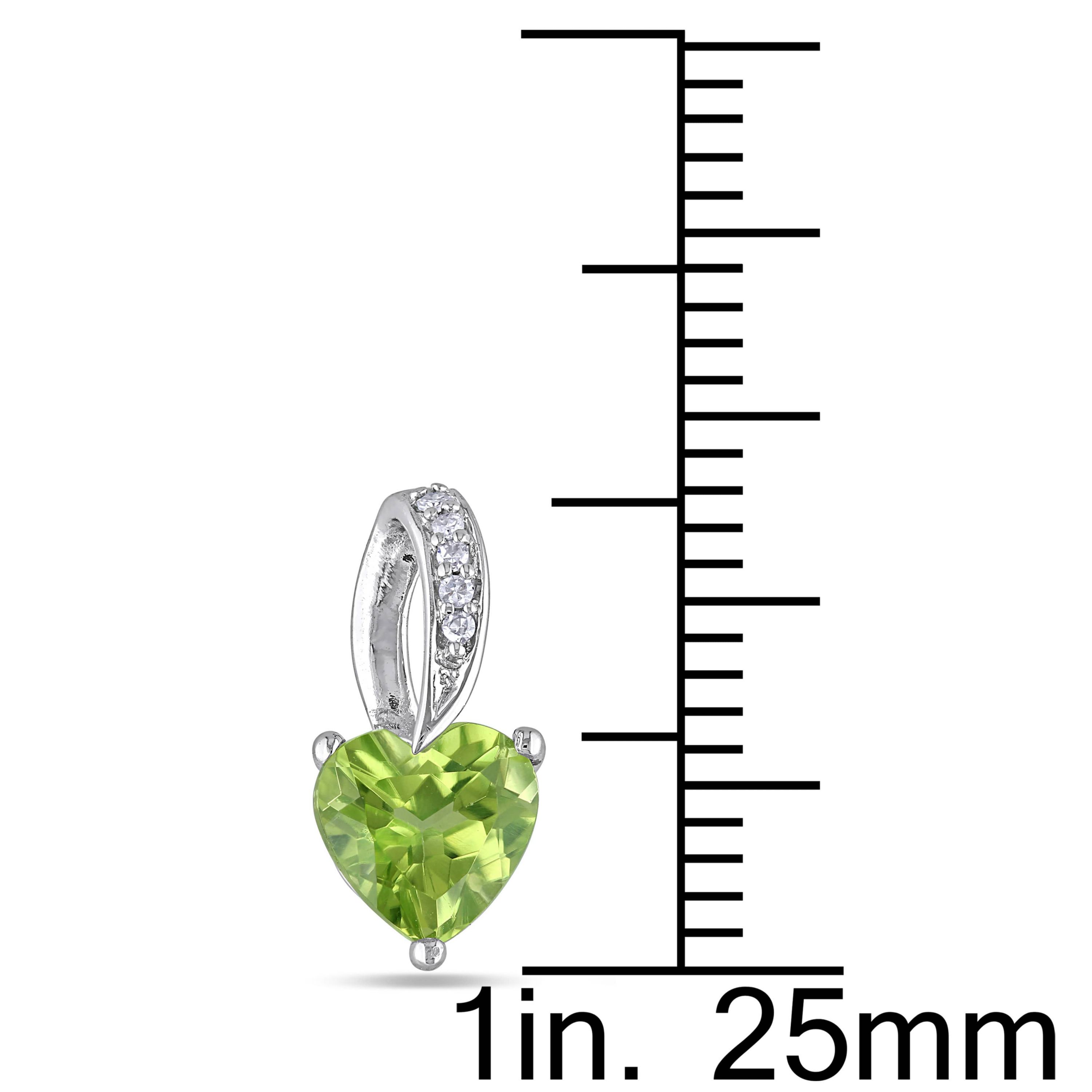 Peridot & Diamond Post Earrings in 10K White Gold