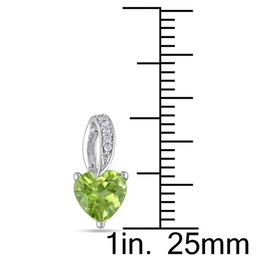 Peridot & Diamond Post Earrings in 10K White Gold