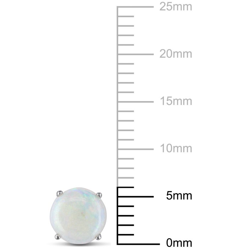 Opal Stud Earrings in 10K White Gold