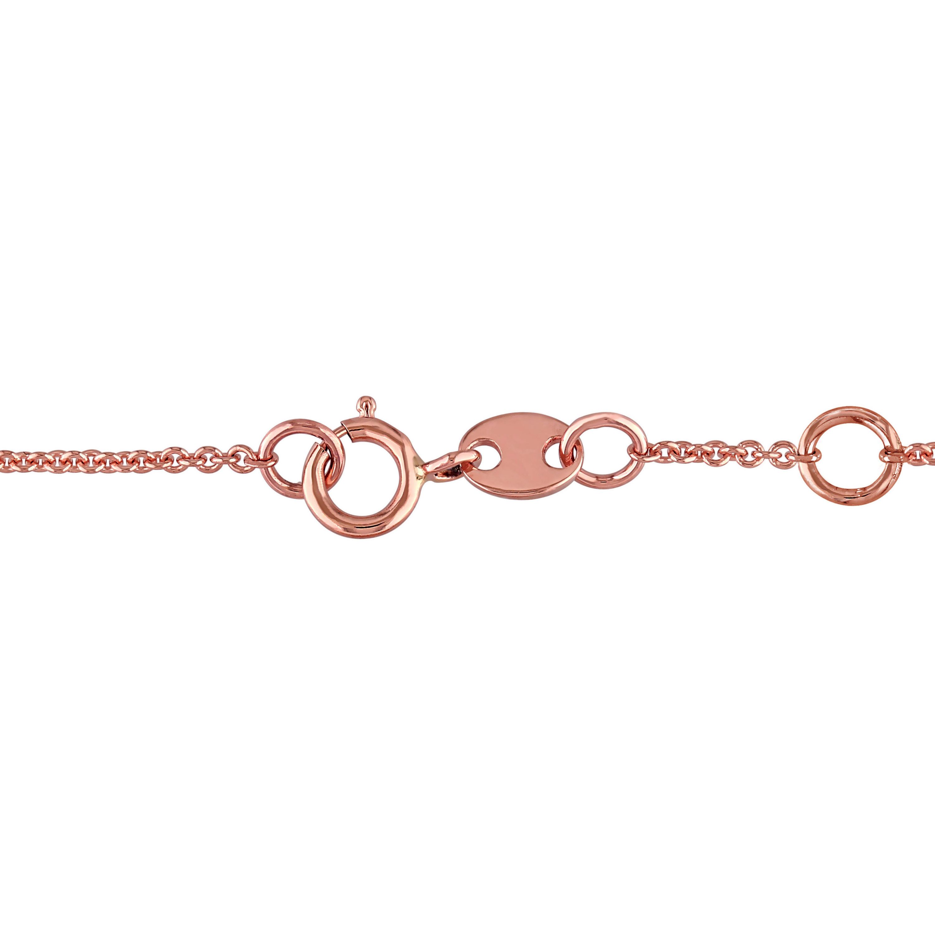 1/10 ct. t.w. Diamond Charm Bracelet in 14K Rose Gold