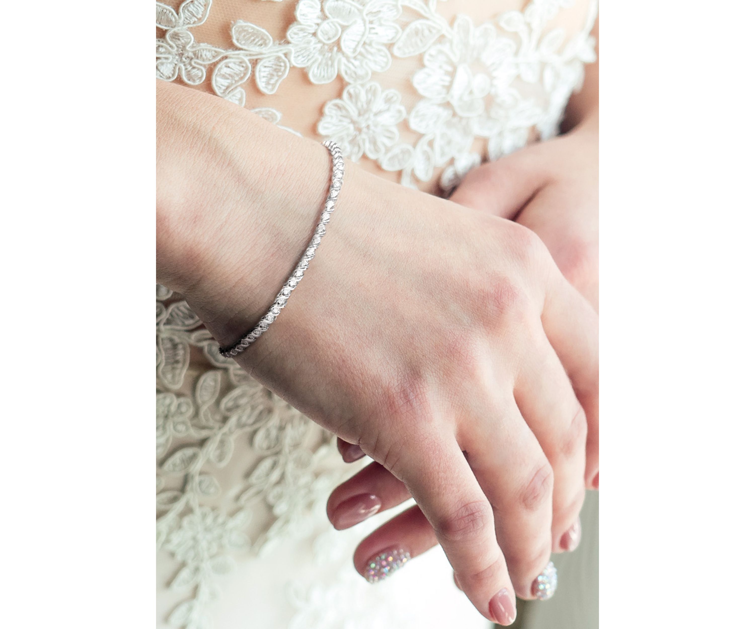 1/2 ct. t.w. Diamond S-Shape Tennis Bracelet In Sterling Silver