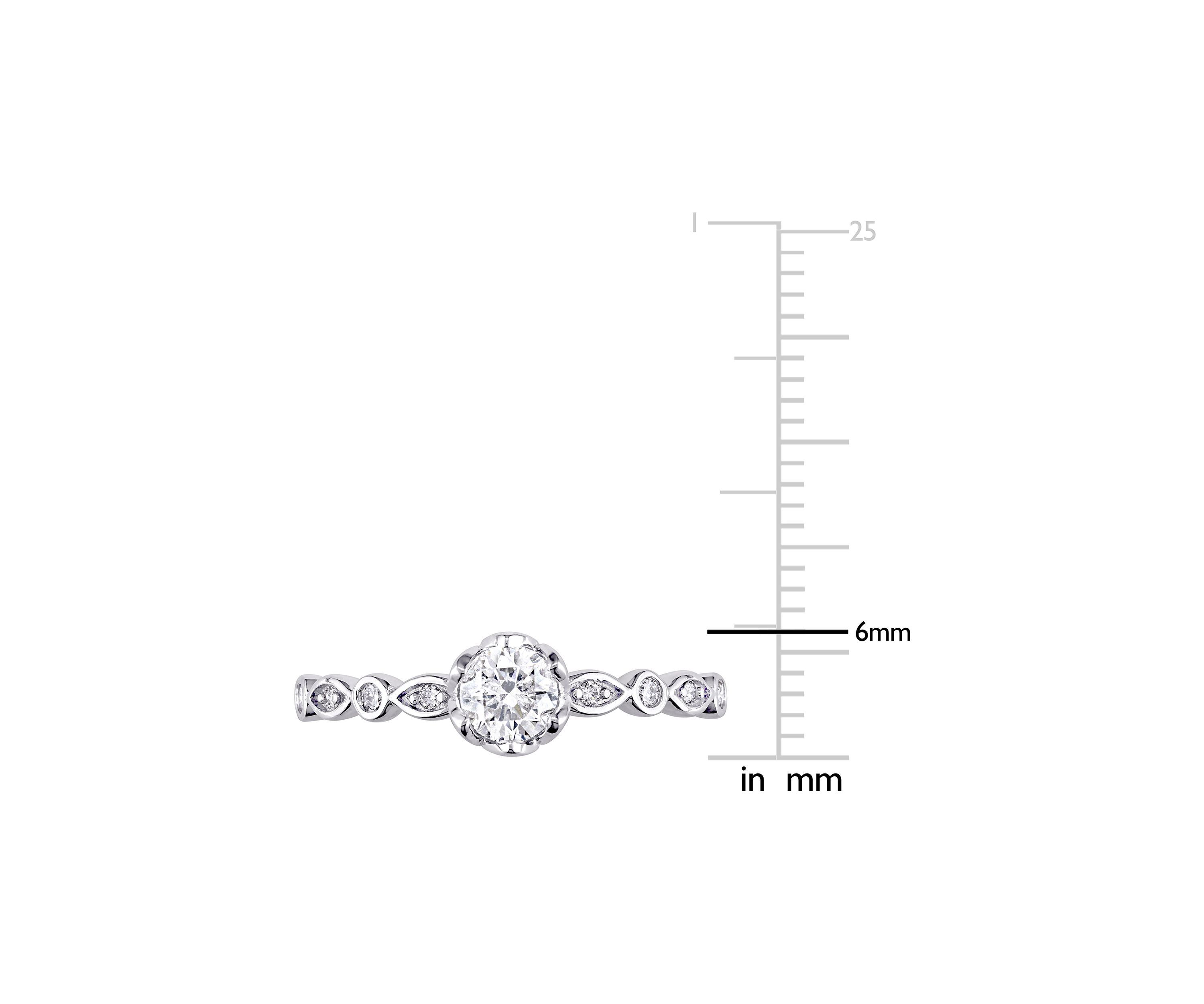 1/2 ct. t.w. Diamond Raised Scalloped Infinity Engagement Ring in 14k White Gold