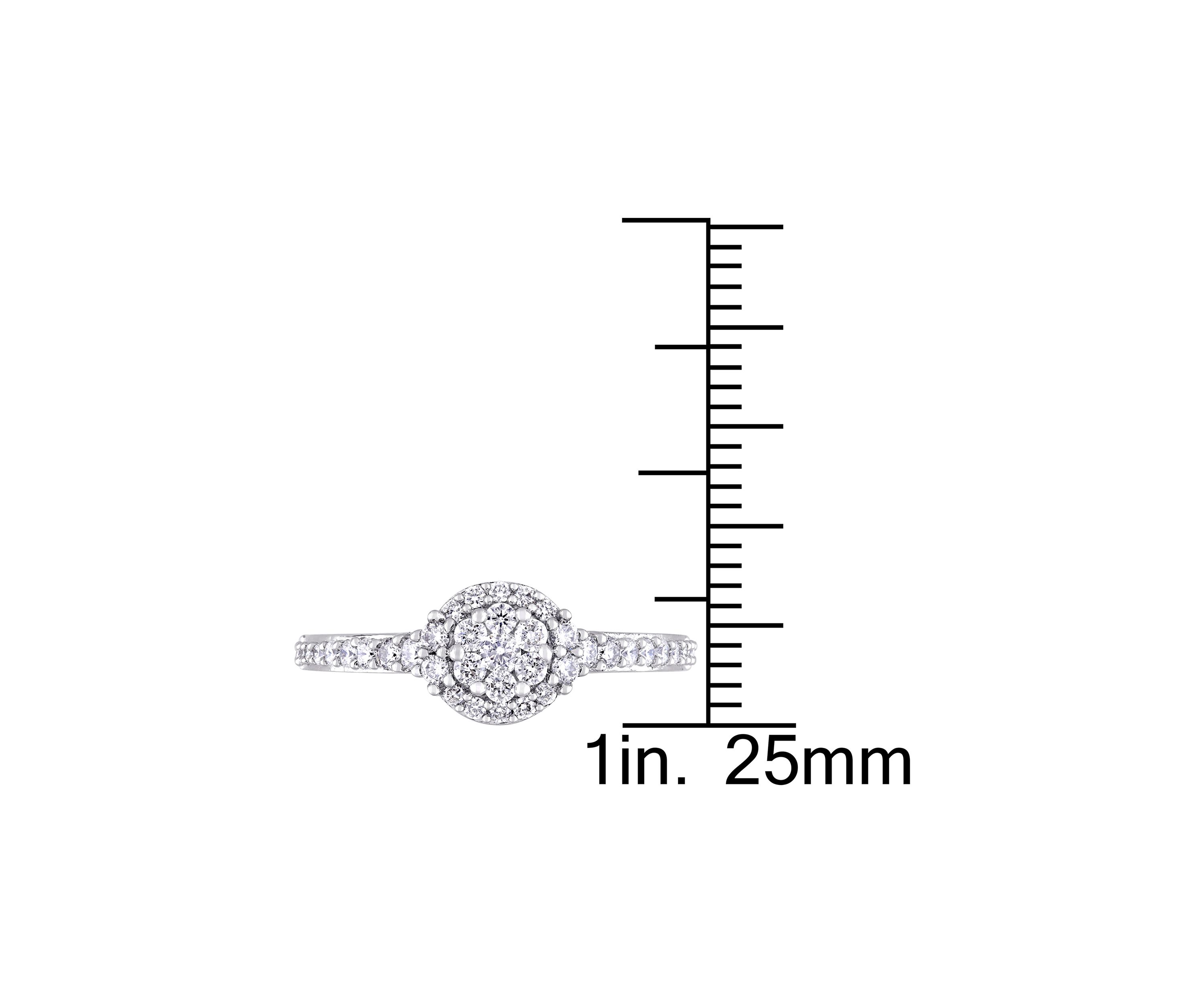 1/2 ct. t.w. Diamond Composite Halo Engagement Ring in 14k White Gold