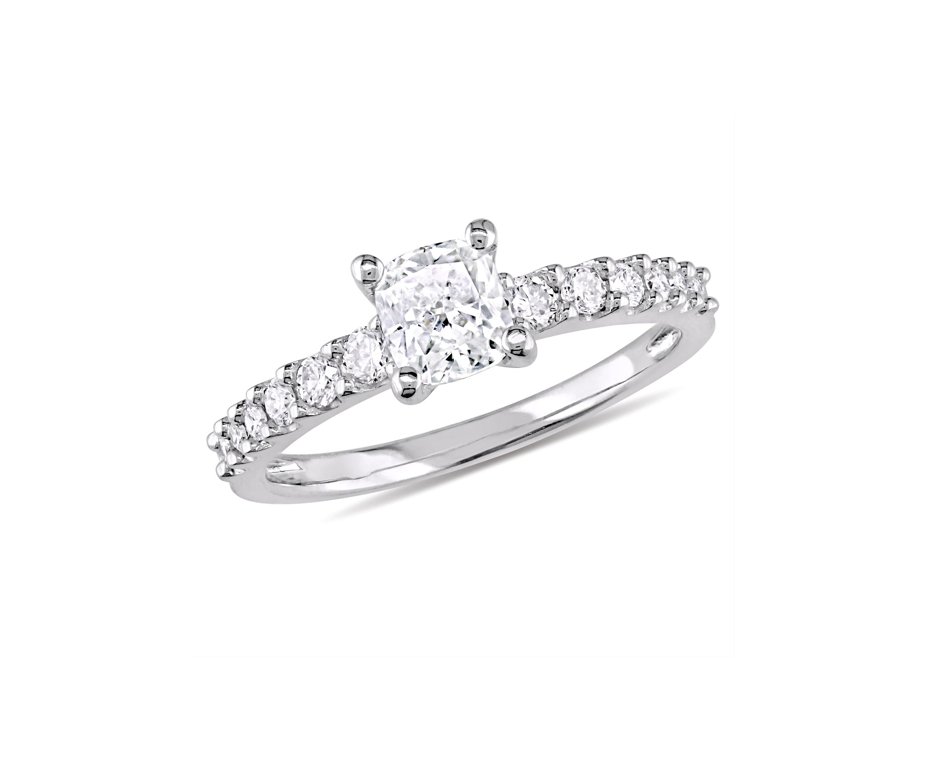 1 ct. t.w. Diamond Cushion cut Engagement Ring in 14k White Gold