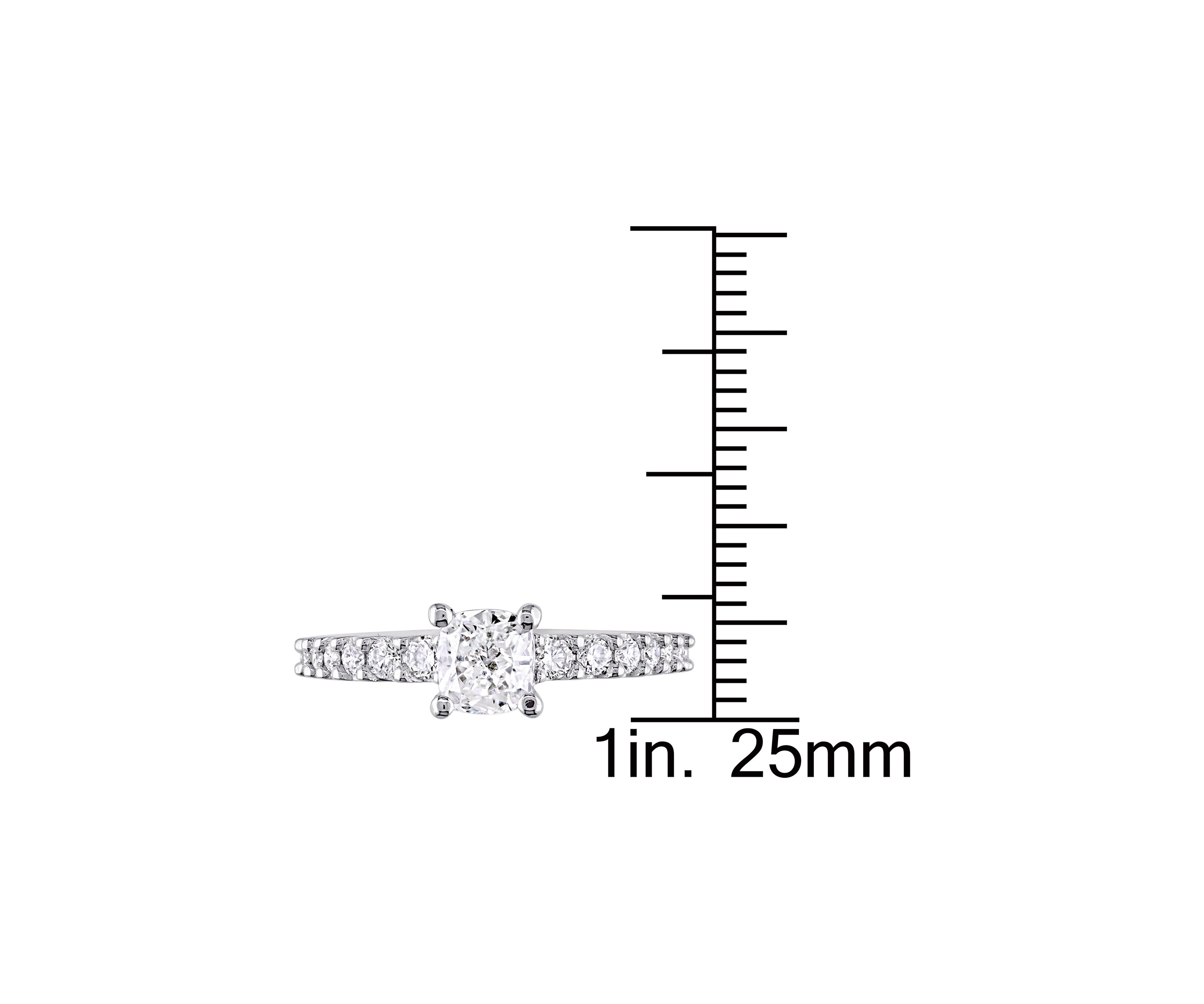 1 ct. t.w. Diamond Cushion cut Engagement Ring in 14k White Gold