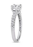1 ct. t.w. Diamond Cushion cut Engagement Ring in 14k White Gold