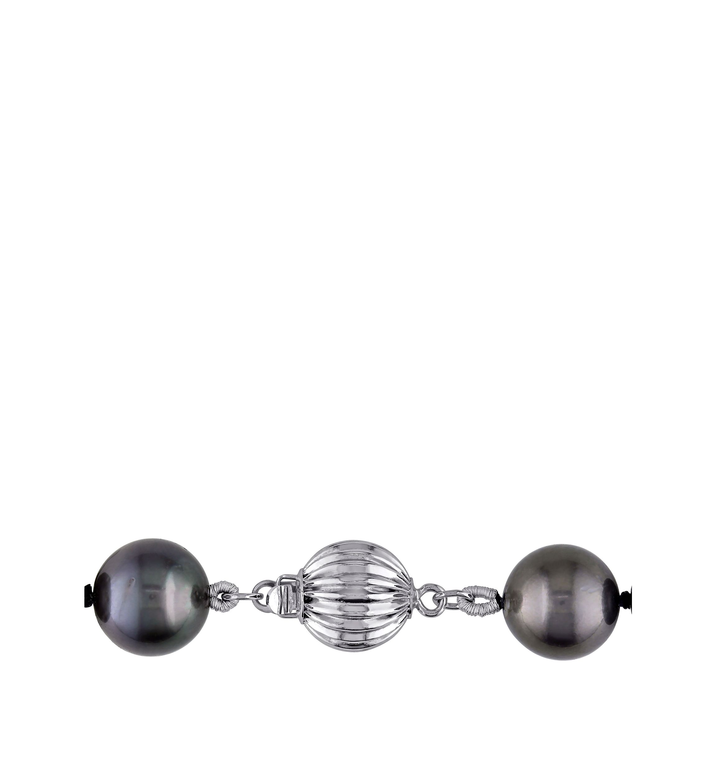 9-11 MM Tahitian Cultured Pearl Graduated Strand Necklace with 14K White Gold Ball Clasp