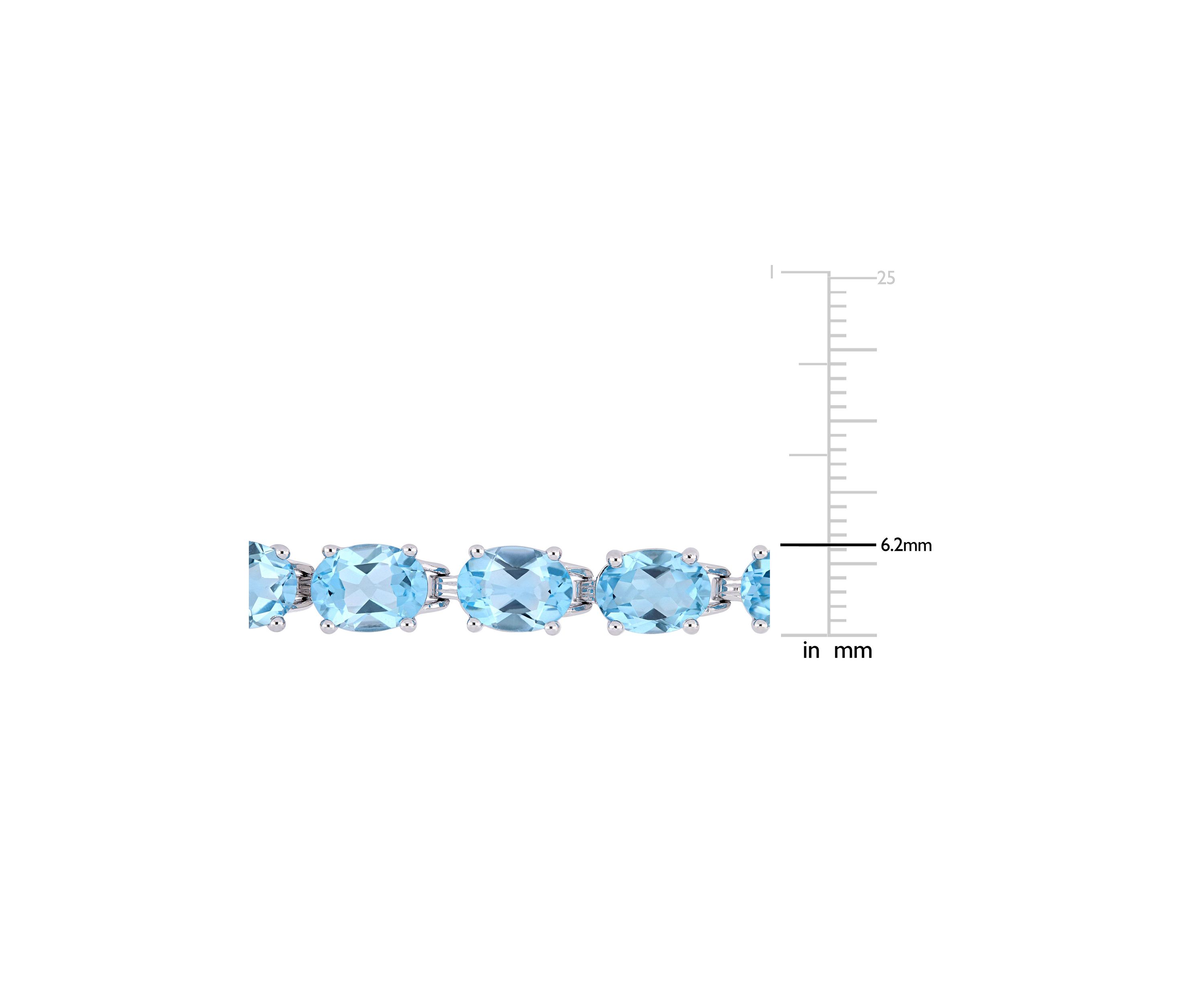 28.50 ct. t.g.w. Oval-Cut Sky-Blue Topaz Tennis Bracelet in Sterling Silver