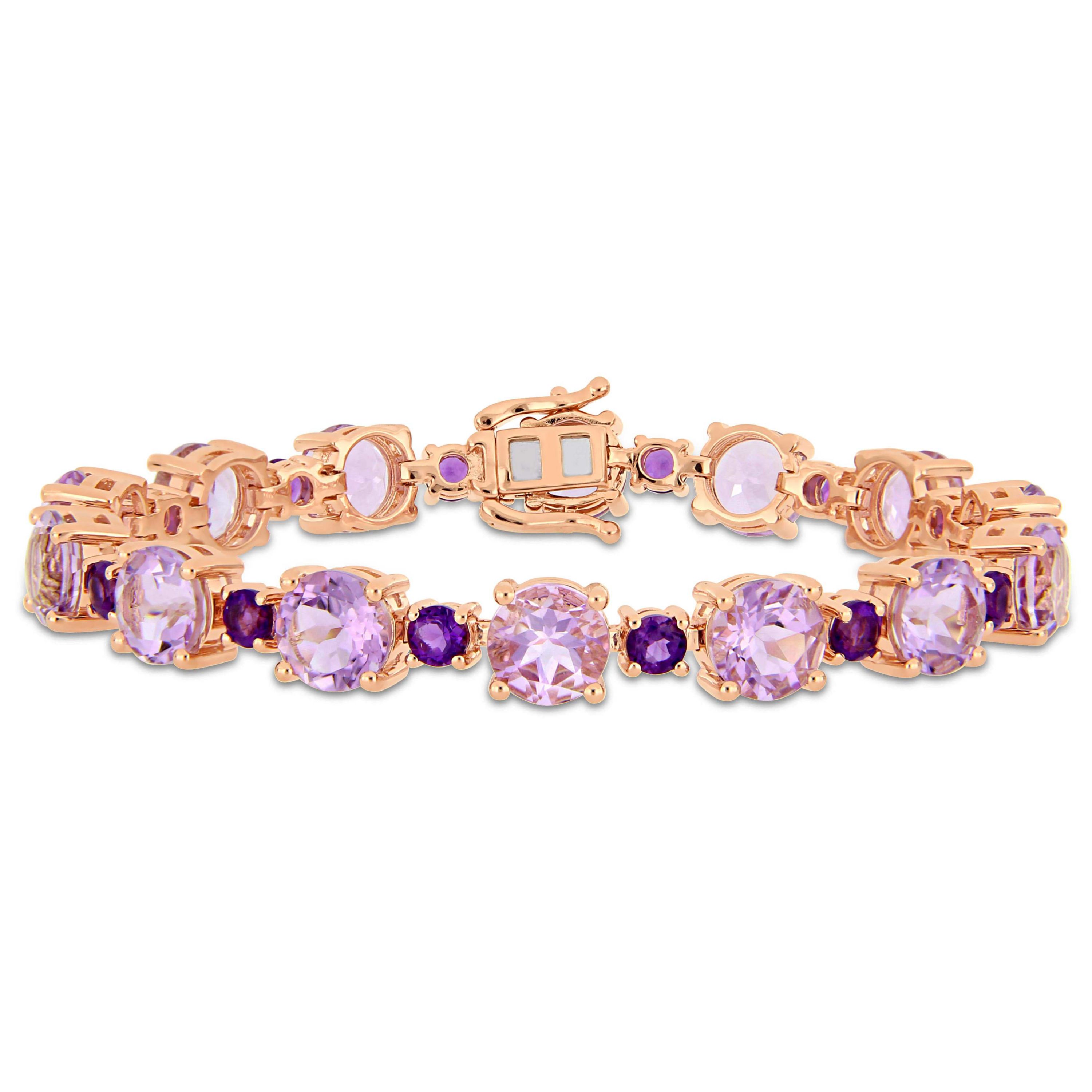 Rose de France Amethyst-Africa Bracelet in Rose Plated Sterling Silver