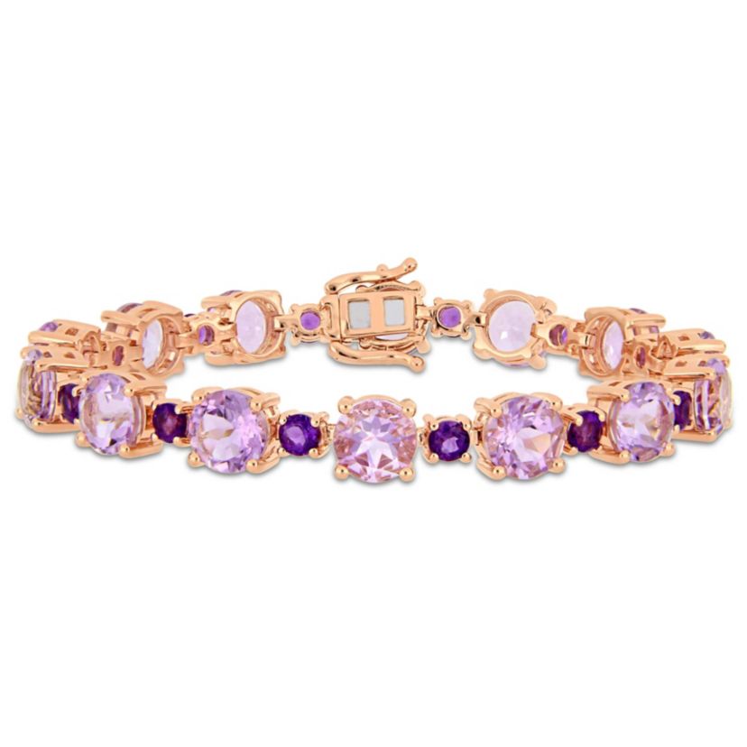 Rose de France Amethyst-Africa Bracelet in Rose Plated Sterling Silver