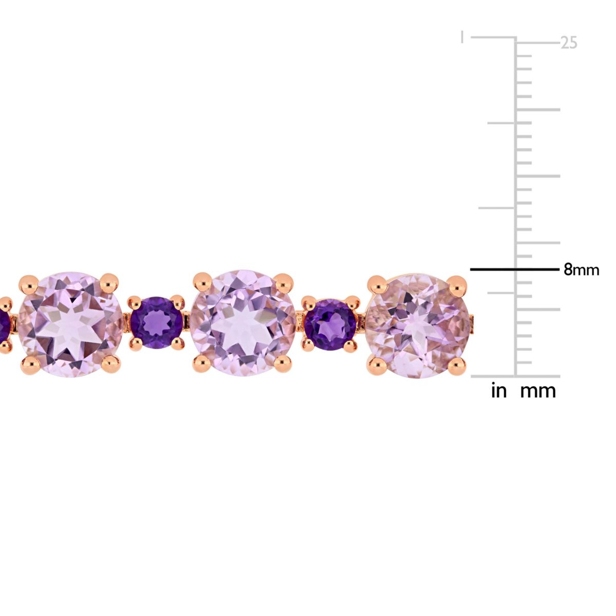 Rose de France Amethyst-Africa Bracelet in Rose Plated Sterling Silver
