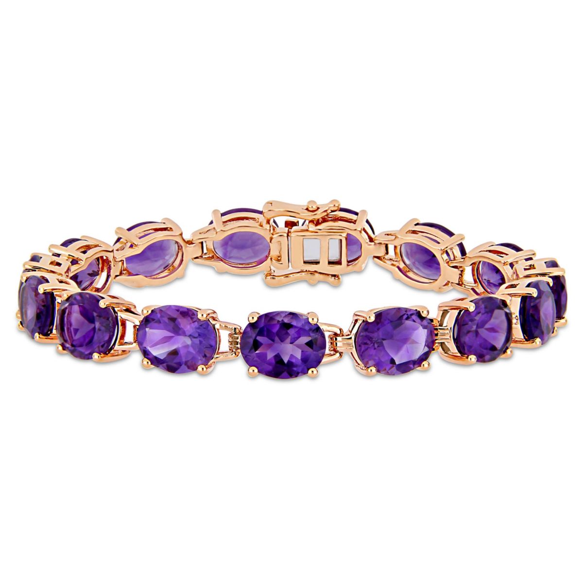 Amethyst-Africa Bracelet in Rose Plated Sterling Silver