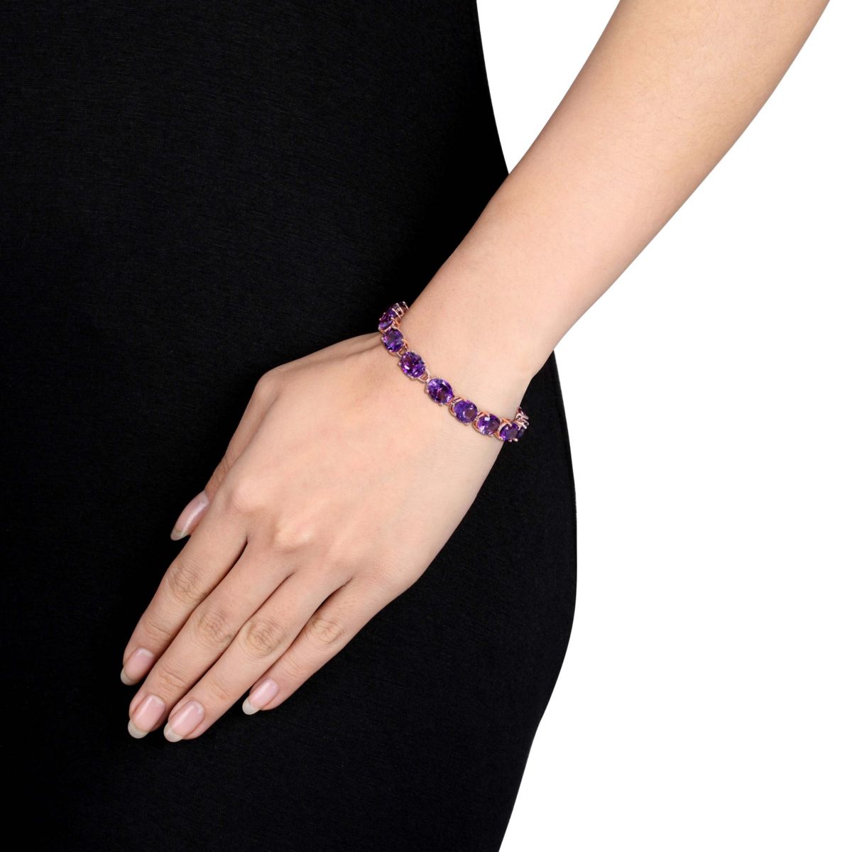 Amethyst-Africa Bracelet in Rose Plated Sterling Silver