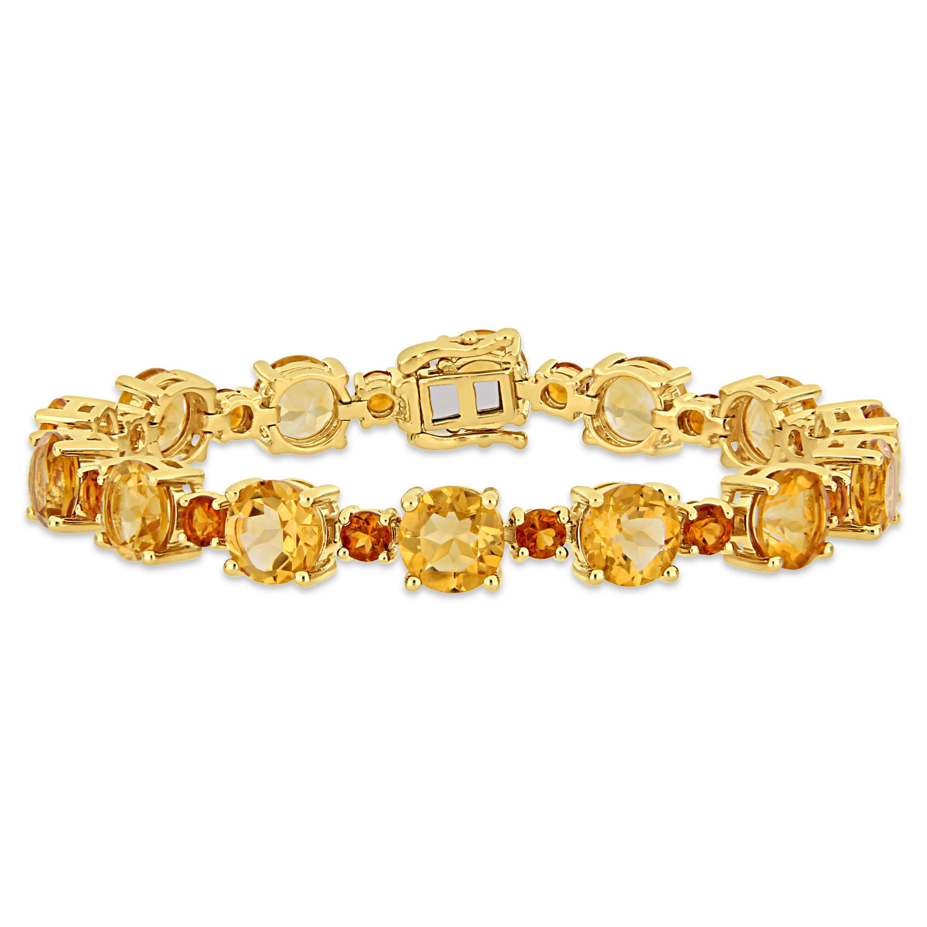 Citrine & Madeira Citrine Bracelet in Yellow Plated Sterling Silver