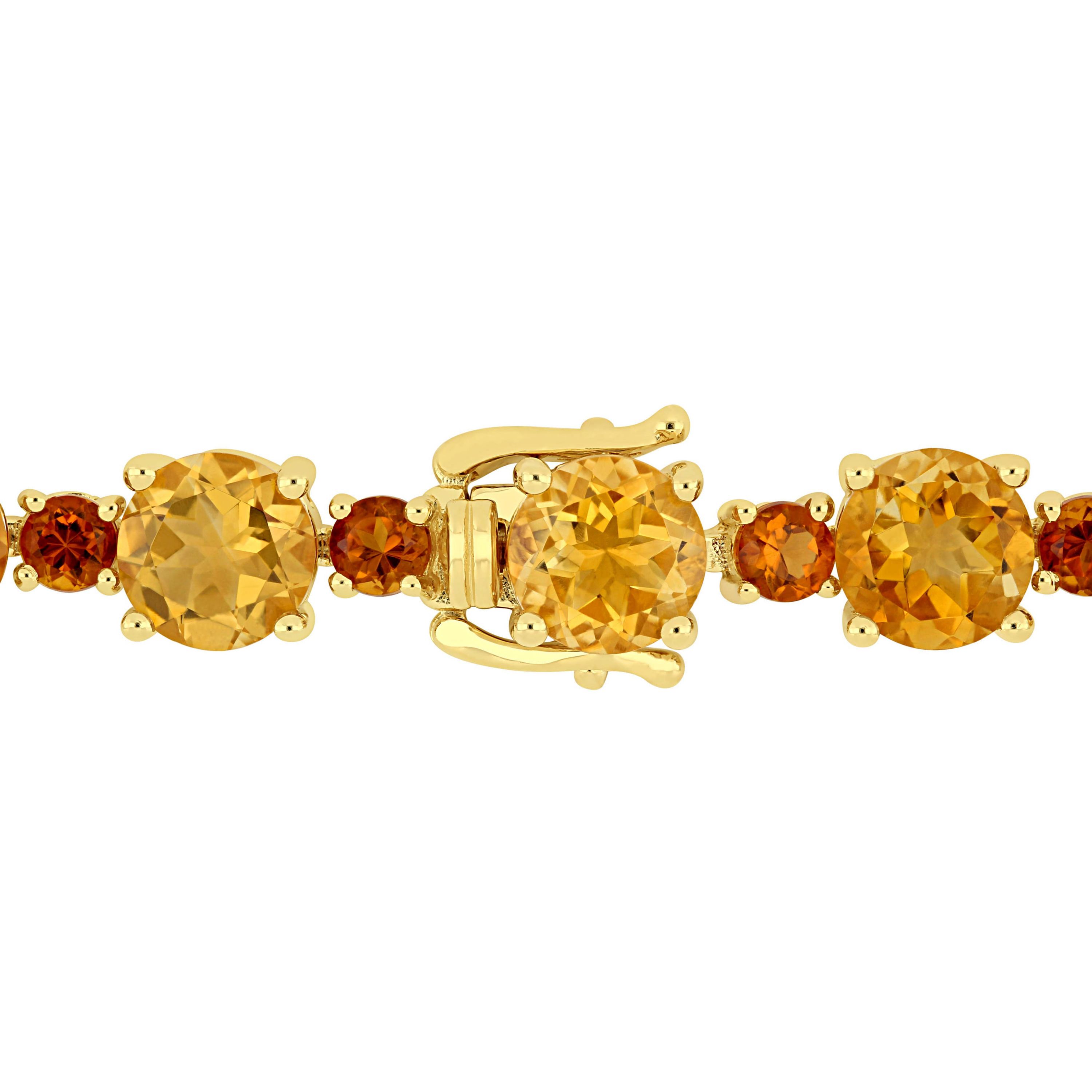 Citrine & Madeira Citrine Bracelet in Yellow Plated Sterling Silver