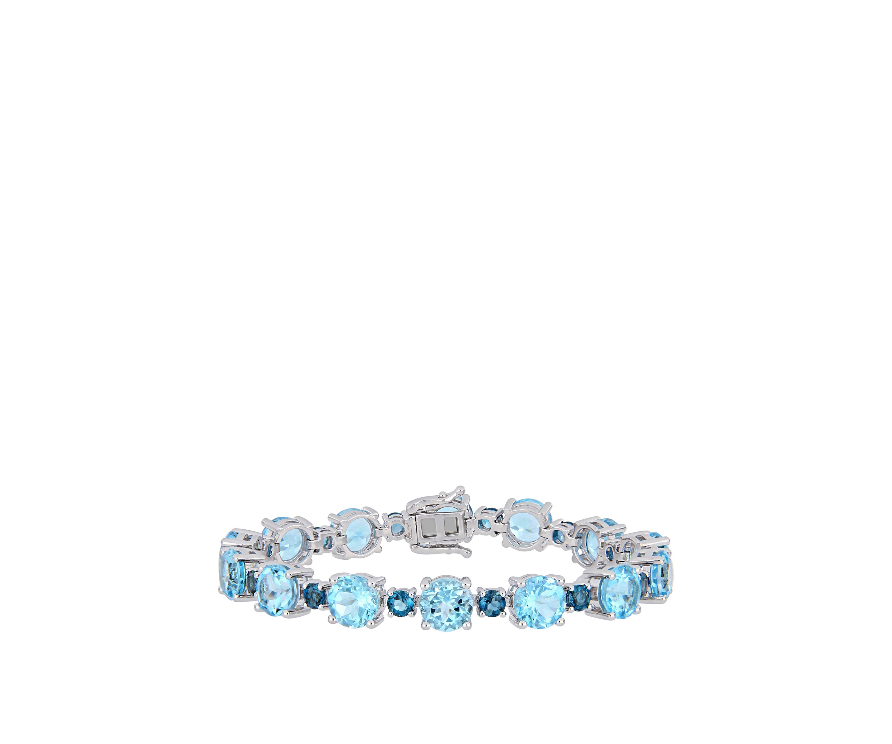 37.1 ct. t.w. Sky and London Blue Topaz Tennis Bracelet in Sterling Silver