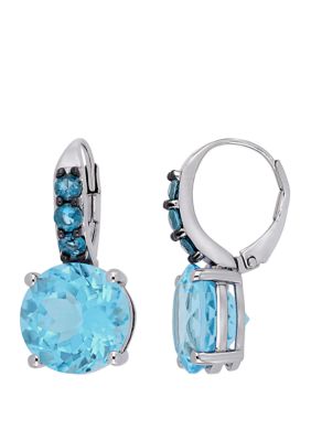 Belk & Co 15.25 ct. t.w. Sky and London Blue Topaz Drop Earrings in Sterling Silver