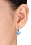  15.25 ct. t.w. Sky and London Blue Topaz Drop Earrings in Sterling Silver 