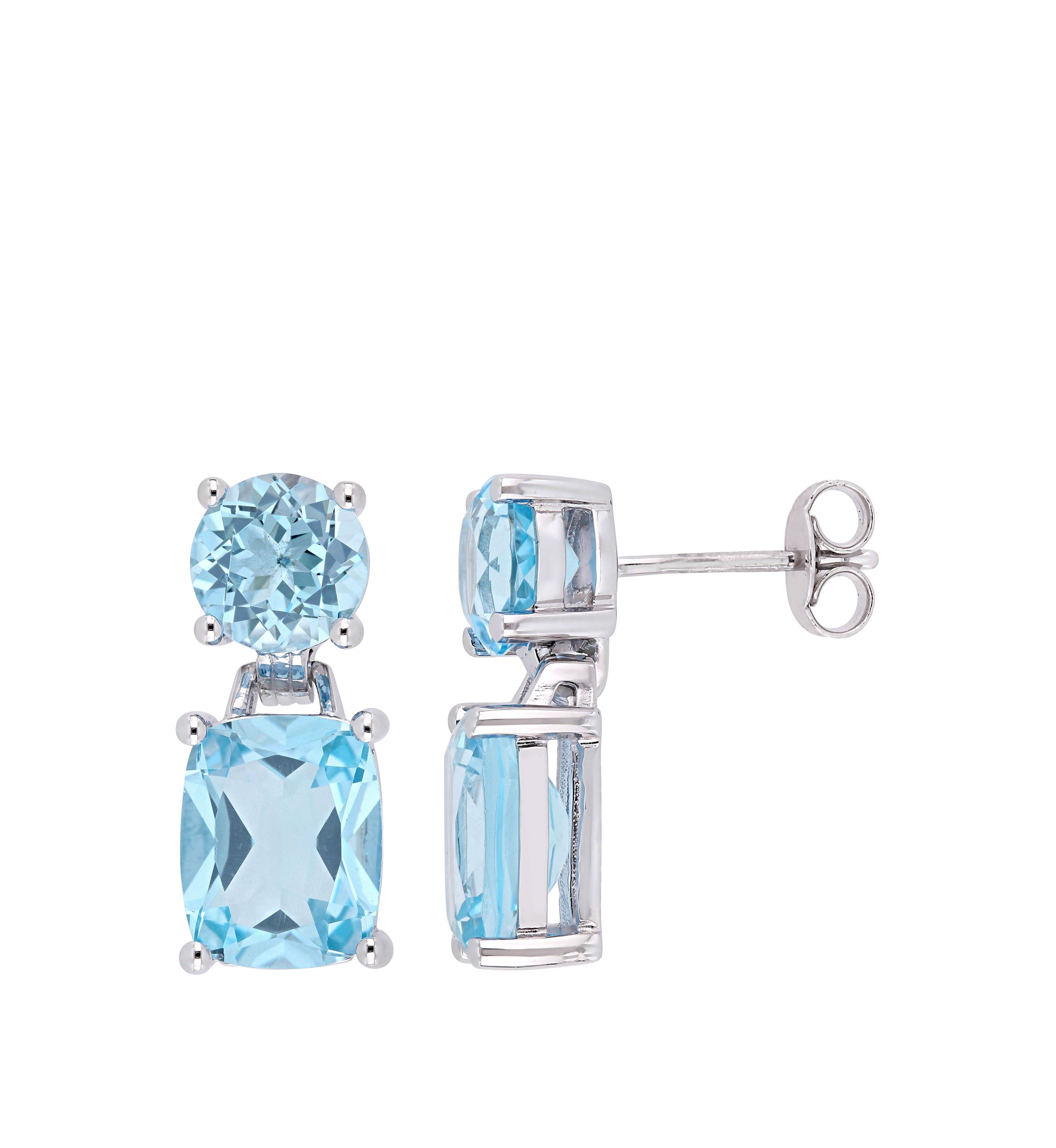 11.17 ct. t.w. Blue Topaz Dangle Earrings in Sterling Silver 