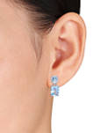 11.17 ct. t.w. Blue Topaz Dangle Earrings in Sterling Silver 