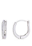 0.16 ct. t.w. Diamond Hoop Earrings in 14k White