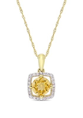 Belk & Co. 0.75 ct. t.w. Citrine and 0.1 ct. t.w. Diamond Floating Halo ...