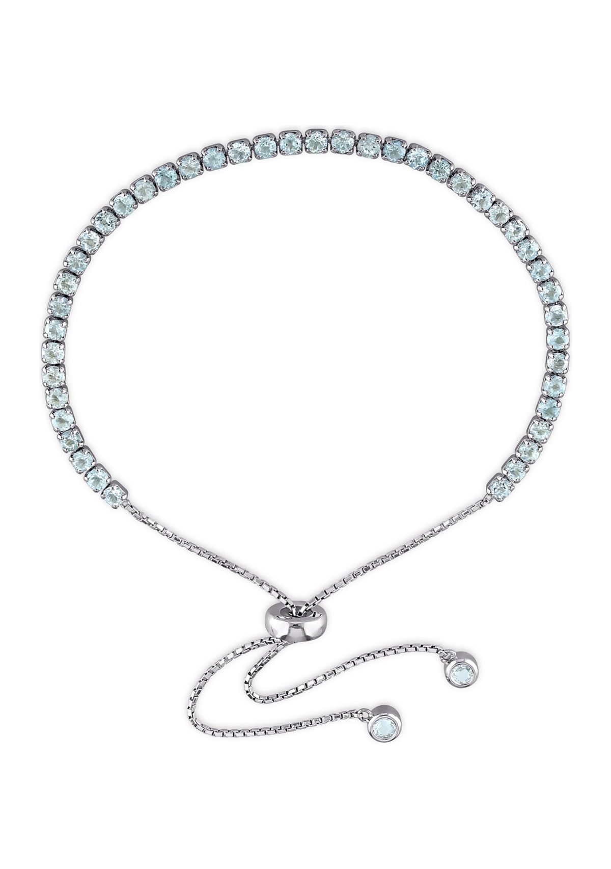 3.78 ct. t.g.w. Blue Topaz Tassel Bolo Bracelet in Sterling Silver