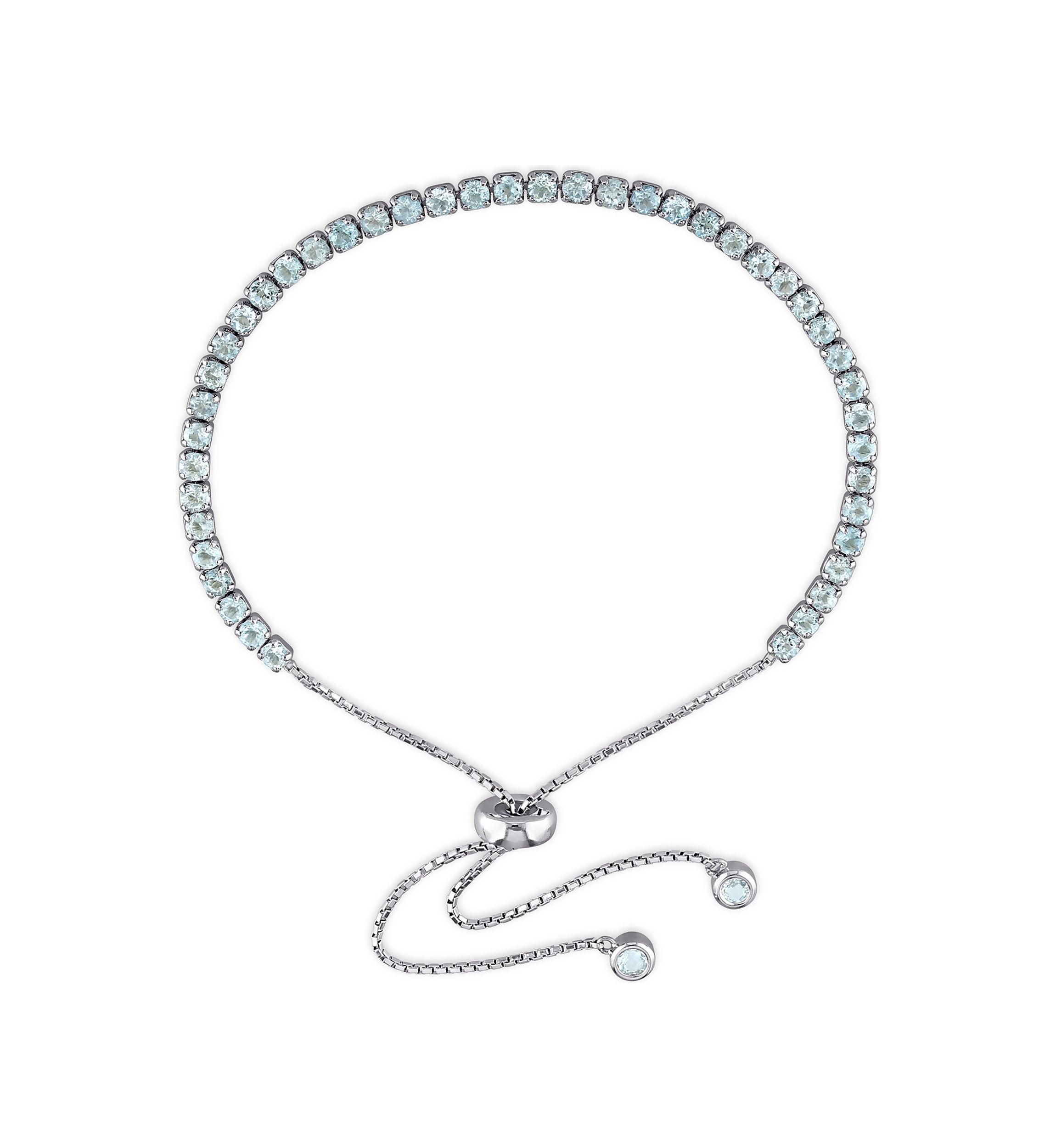 3.78 ct. t.g.w. Blue Topaz Tassel Bolo Bracelet in Sterling Silver
