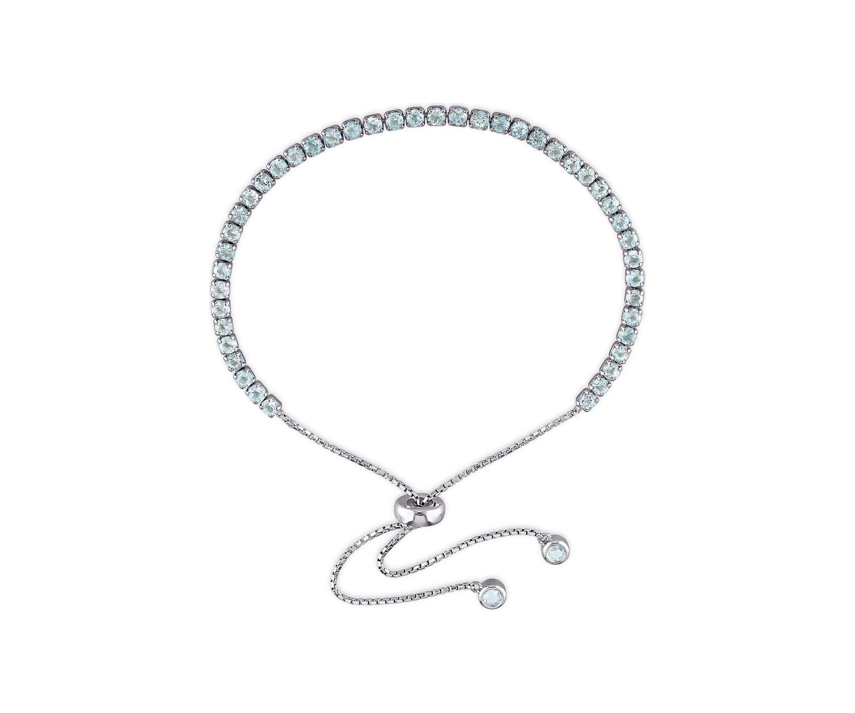 3.78 ct. t.g.w. Blue Topaz Tassel Bolo Bracelet in Sterling Silver