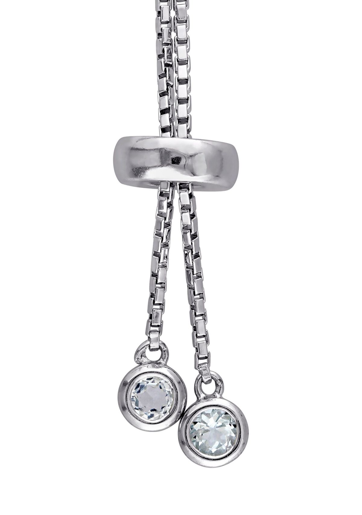 3.78 ct. t.g.w. Blue Topaz Tassel Bolo Bracelet in Sterling Silver