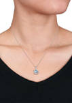 2.5 ct. t.w. Blue and White Topaz and 1/10 ct. t.w. White Diamond Accent Swirl Pendant with Chain in Sterling Silver 
