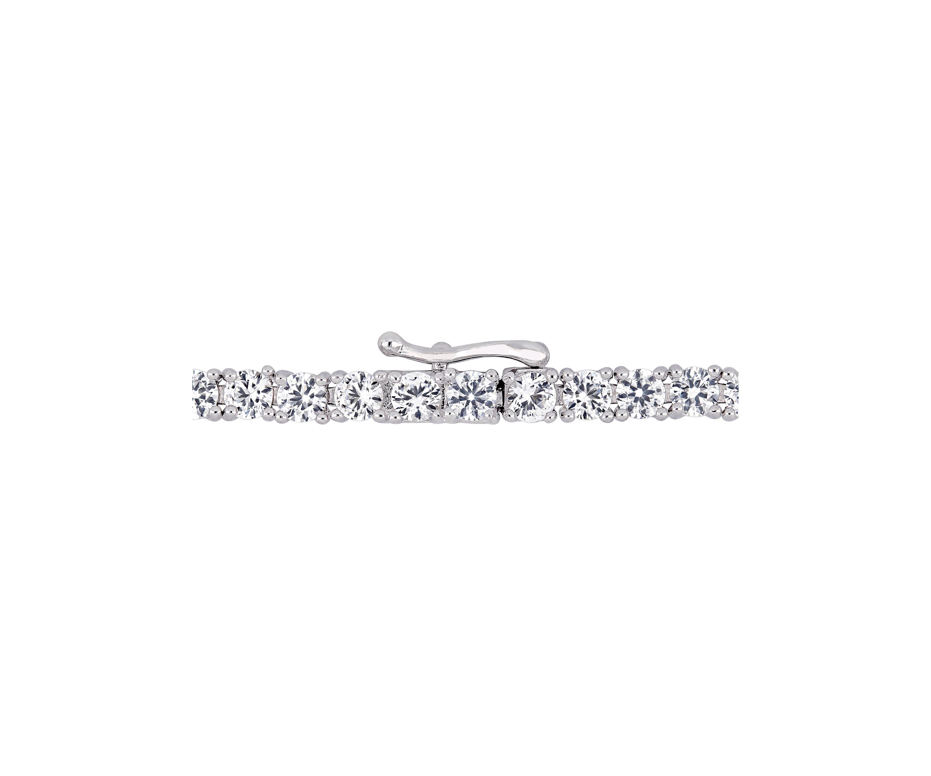 Lab Created 8.42 ct. t.g.w. Created Ruby and Created White Sapphire Stationed Triple Halo Heart Tennis Bracelet in Sterling Silver
