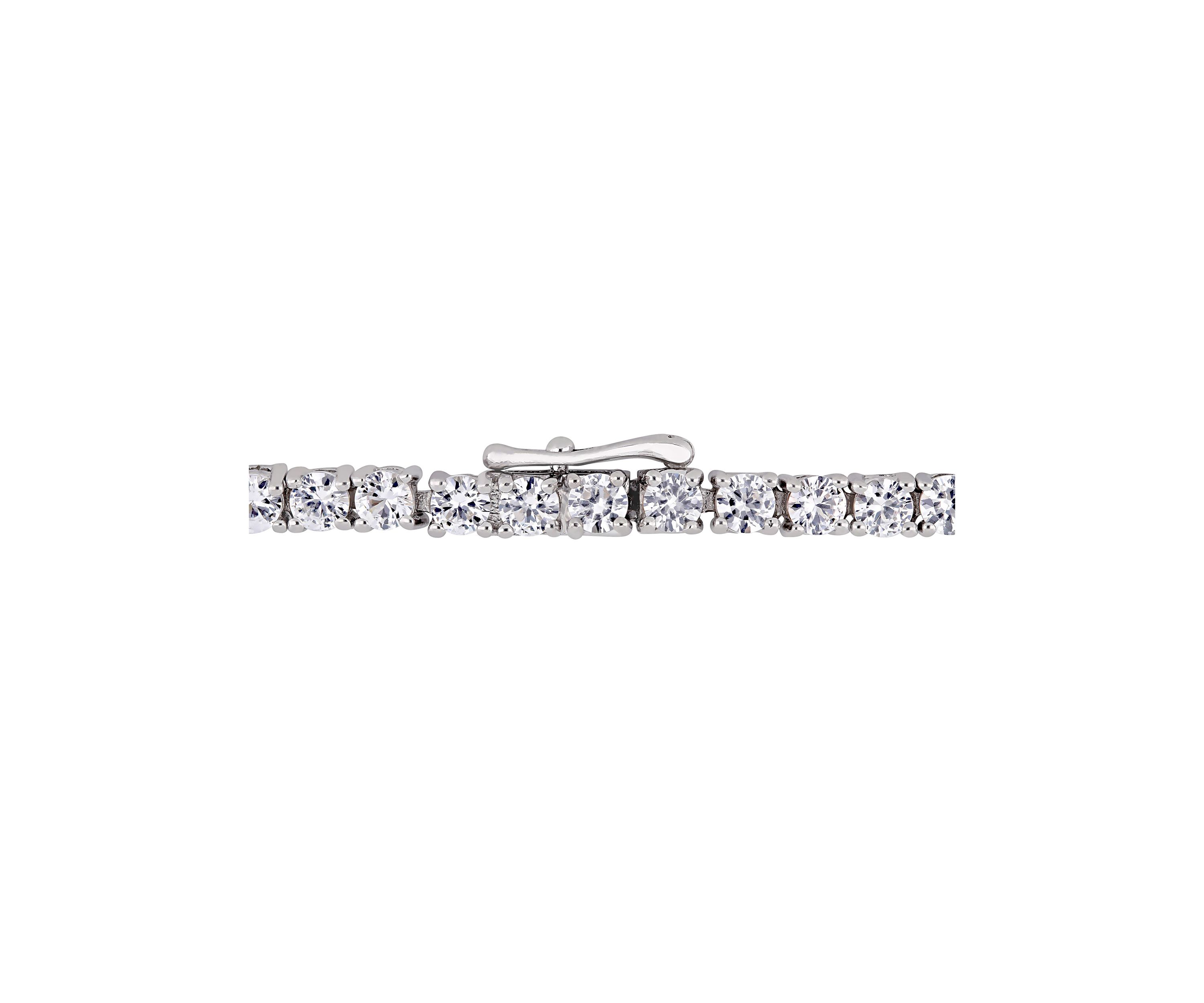Lab Created 7.91 ct. t.g.w. Amethyst and Created White Sapphire Stationed Triple Halo Heart Tennis Bracelet in Sterling Silver