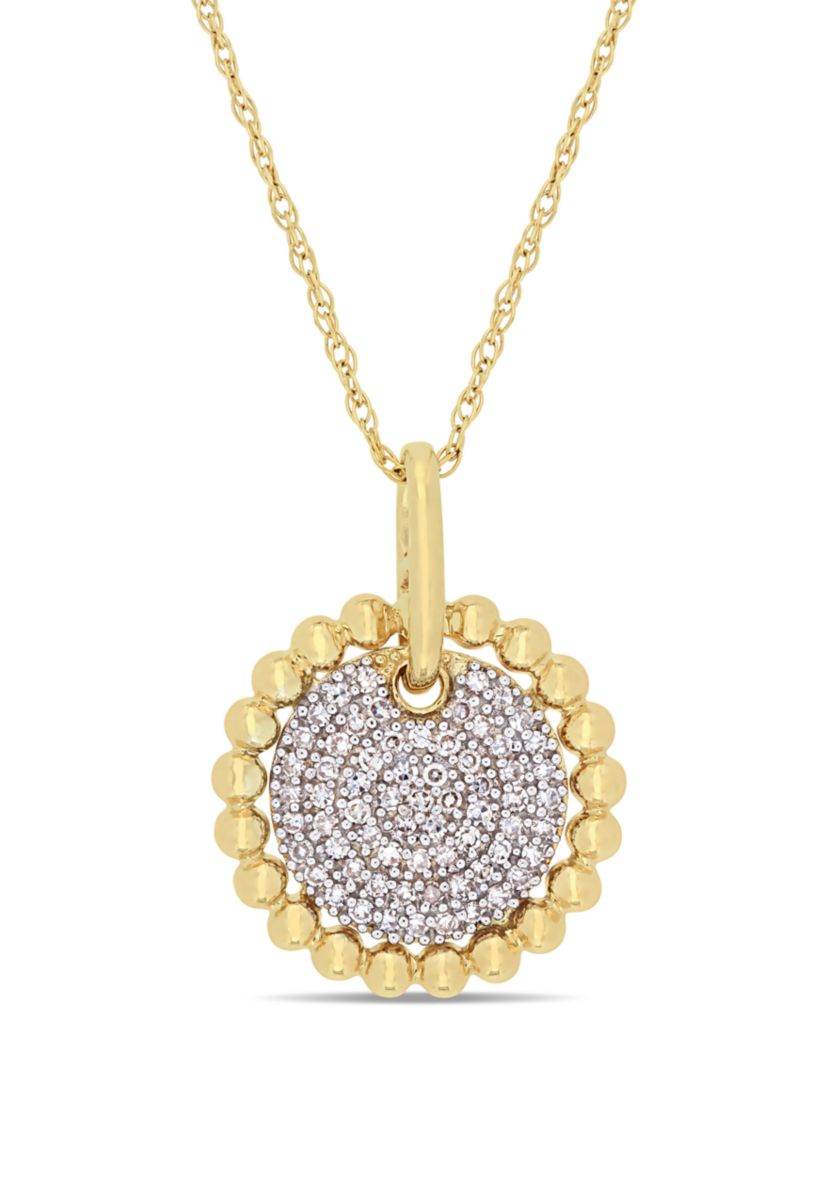 1/5 ct. t.w. Diamond Cluster Pendant with Chain in 10k Yellow Gold