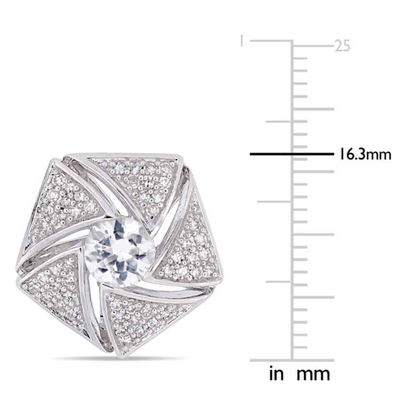 1/2 ct. t.w. Diamond and White Sapphire Cufflink in Sterling Silver
