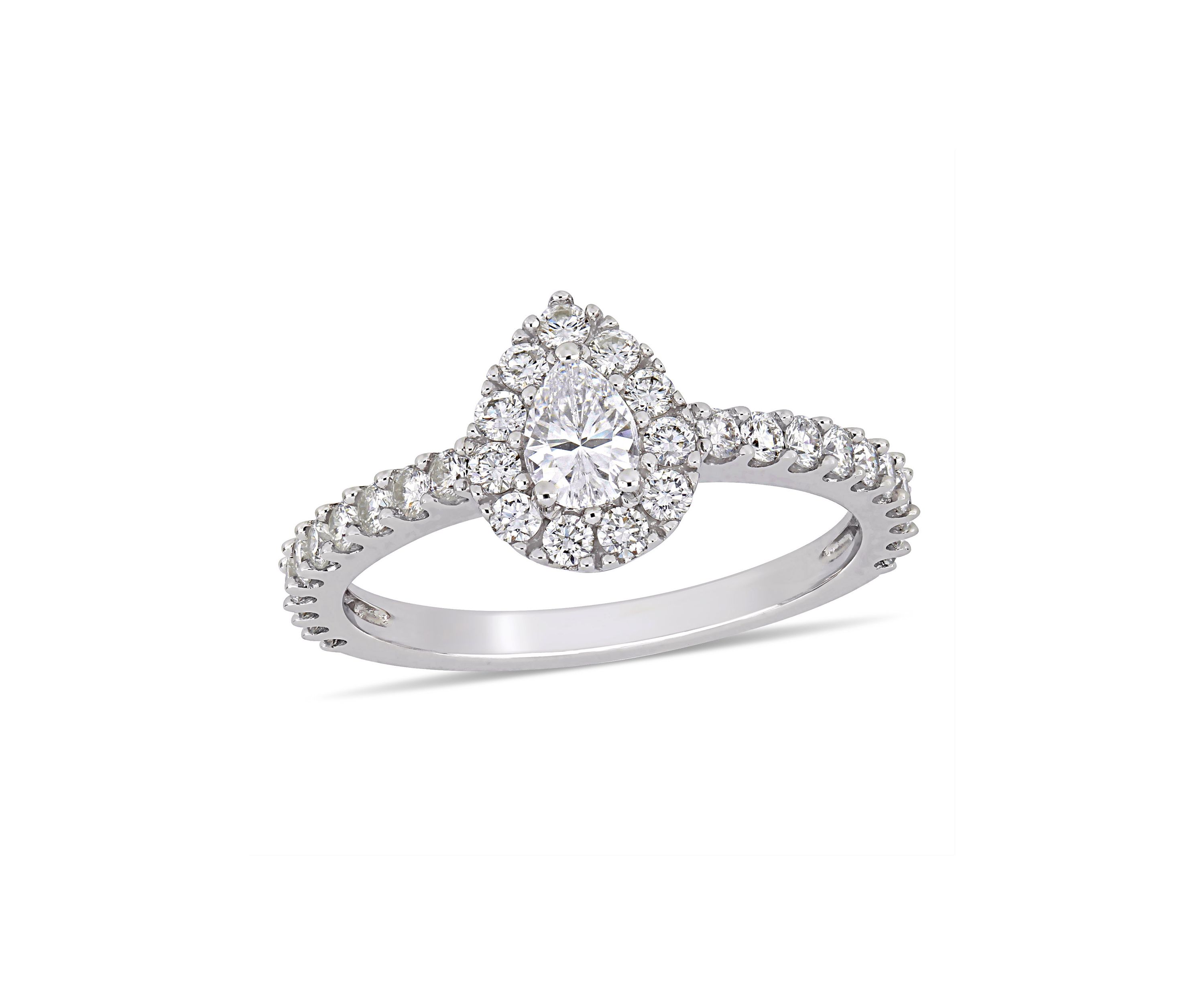 1 ct. t.w. Diamond Pear-Cut Halo Engagement Ring in 14k White Gold