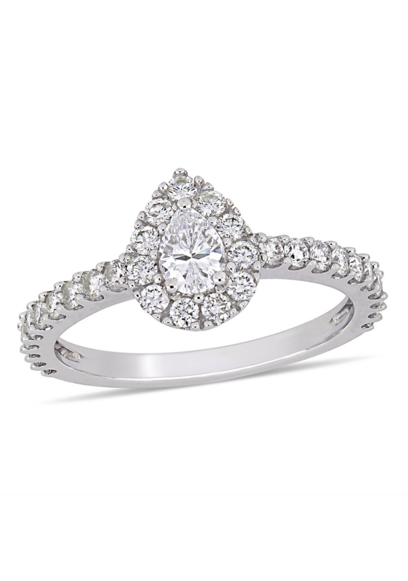 1 ct. t.w. Diamond Pear-Cut Halo Engagement Ring in 14k White Gold