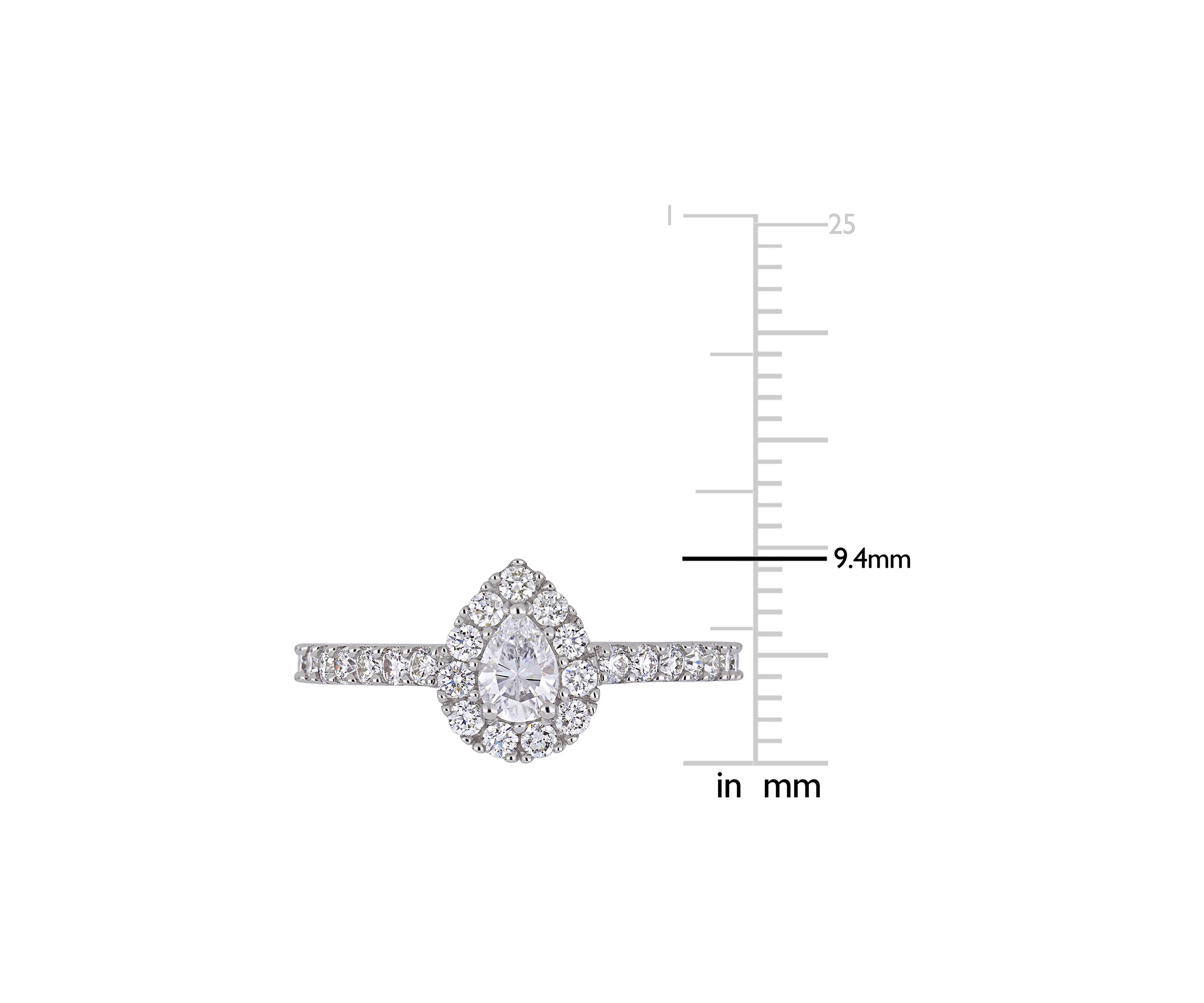 1 ct. t.w. Diamond Pear-Cut Halo Engagement Ring in 14k White Gold