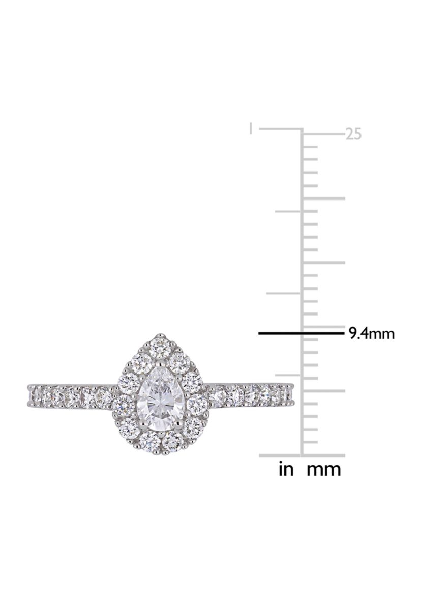 1 ct. t.w. Diamond Pear-Cut Halo Engagement Ring in 14k White Gold