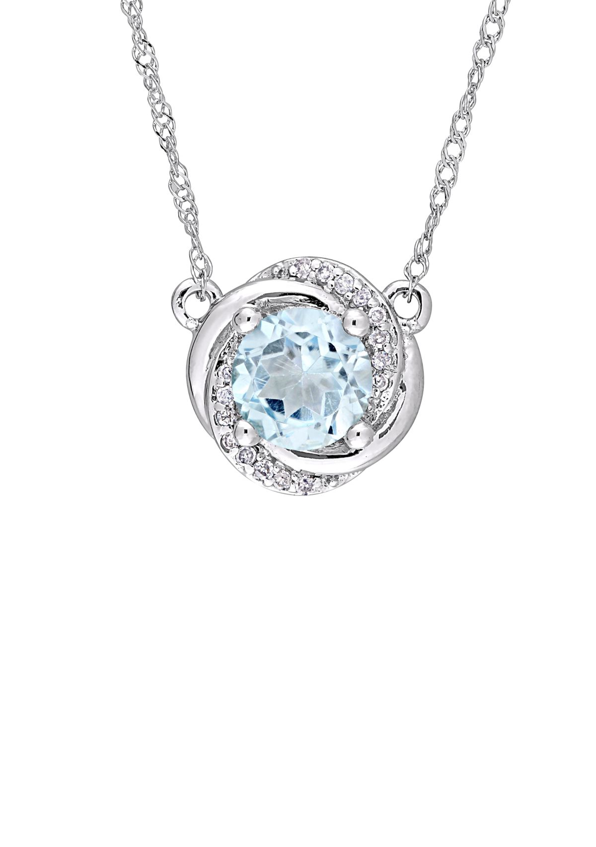 1 ct. t.w. Blue Topaz and 1/2 ct. t.w. Diamond Accent Swirl Necklace 