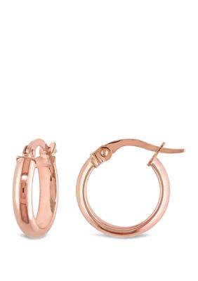 Belk & Co Hoop Earrings in 10k Polished Rose Gold, Pink