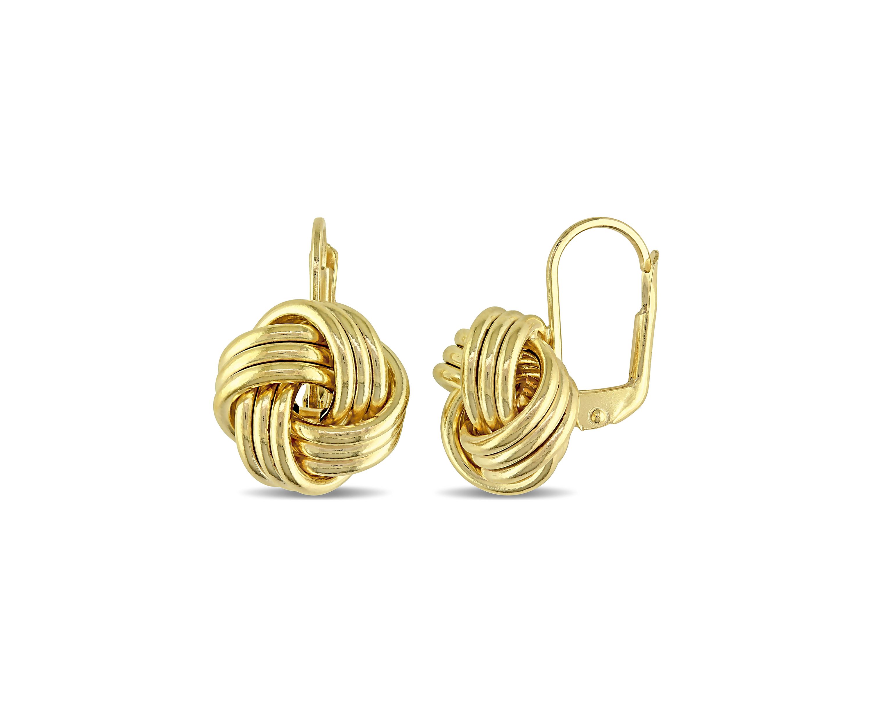 Entwined Love Knot Earrings in 10K Yellow Gold