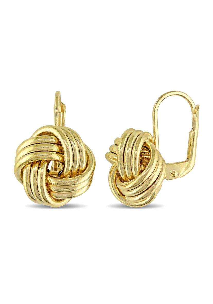 Entwined Love Knot Earrings in 10K Yellow Gold