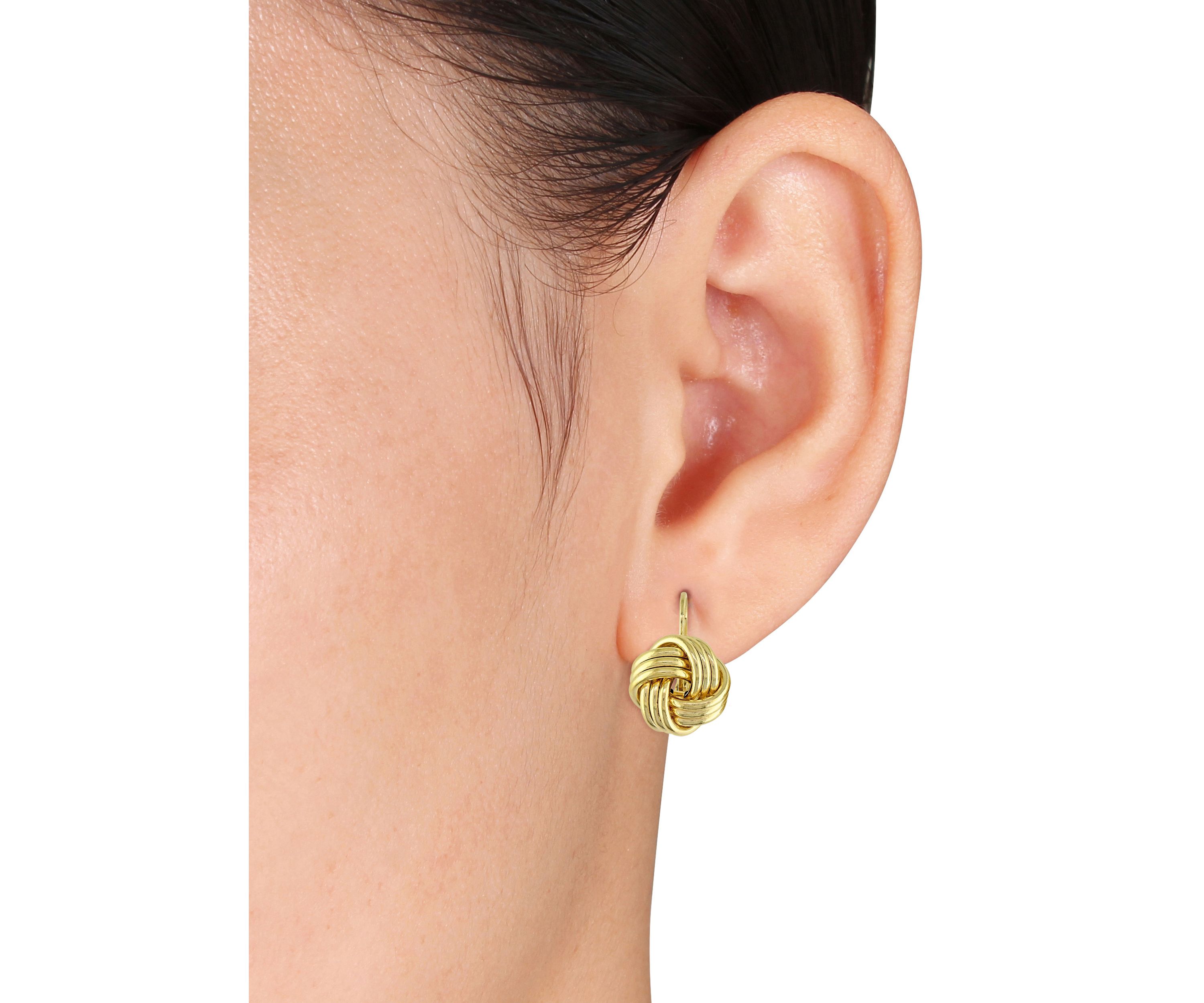 Entwined Love Knot Earrings in 10K Yellow Gold