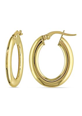 Belk & Co. 1/3 ct. t.w. Diamond Hoop Earrings in 10k Yellow Gold | belk