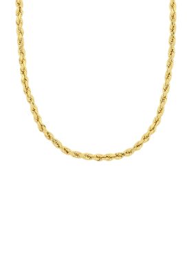 Belk & Co 18 Inch Rope Chain Necklace In 10K Yellow Gold