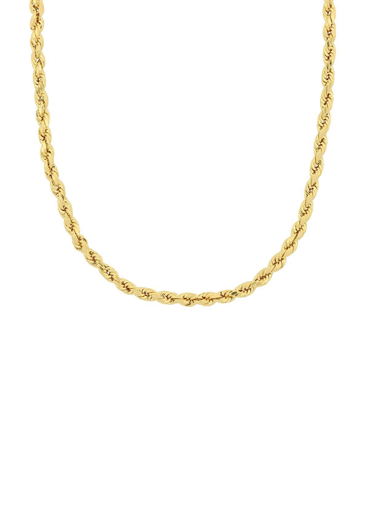 18 Inch Rope Chain Necklace in 10K Yellow Gold