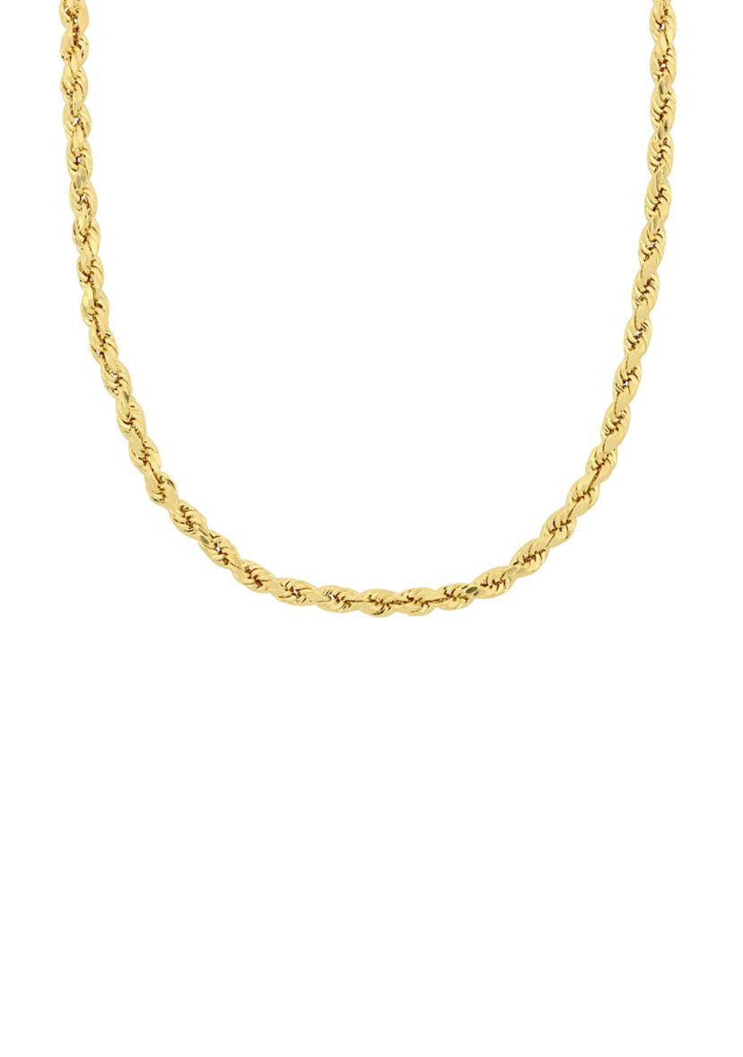 18 Inch Rope Chain Necklace in 10K Yellow Gold
